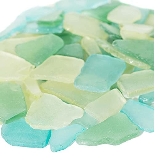 Sea Glass | 11oz Pale Green Yellow & Aqua Tumbled Sea Glass Decor | Bulk Seaglass Pieces for Beach Wedding Decor & Crafts | Plus Free Nautical eBook by Joseph Rains