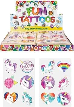 Henbrandt 24 x Girls UNICORN Temporary Tattoos Childrens Birthday Party Bag Filler