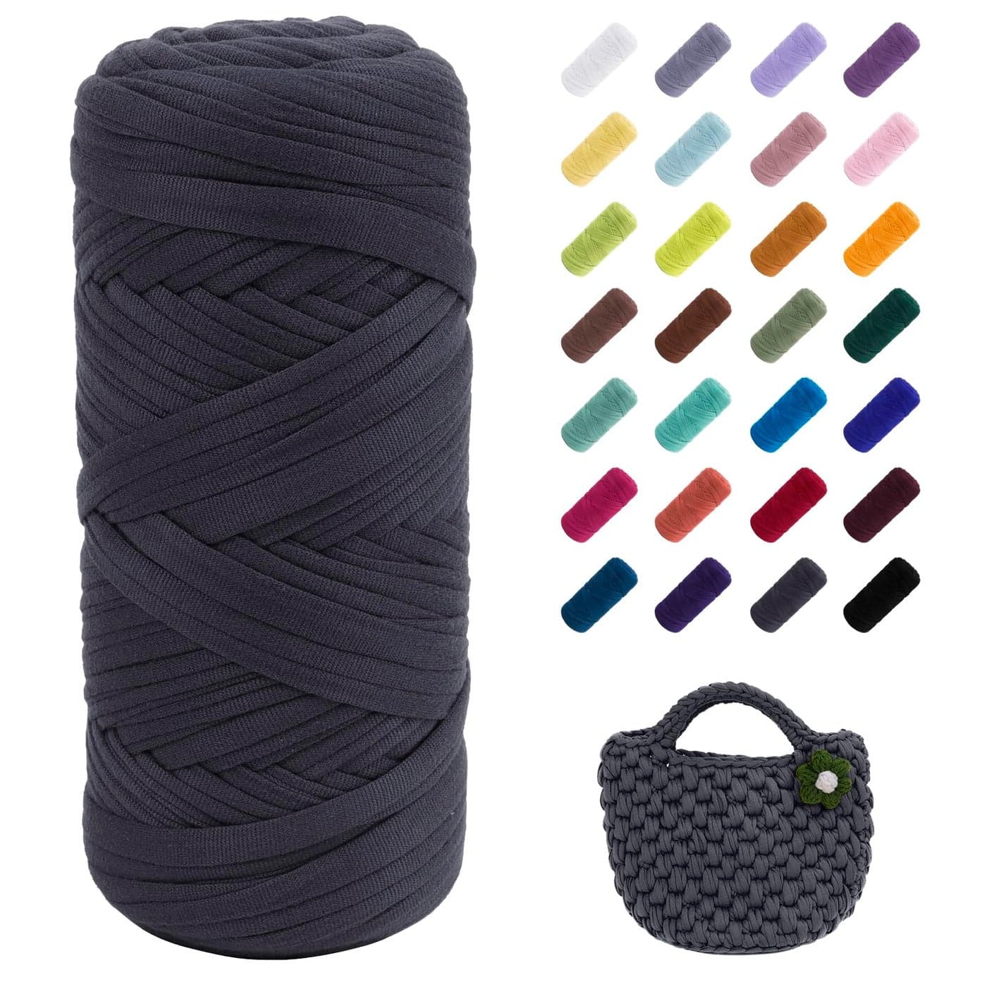 Uiopa TShirt Yarn 200g196ft Elastic Fabric Cloth Knitting T Shirt Yarn Dark Blue Thick Crochet Fabric Ribbon for Crocheting BagsBasketsRugs Home Decor DIY Crafts