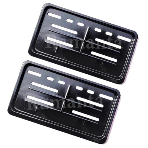 Ramanta Scooty No Plate Frame | Metal Body Heavy Duty Number Plate Frame Holder Protector | HSRP Frames Compatible with for All Scooty//Scooter (Front-Rear Set of 2) (Size 21.8 x 12.5 cm, Black)