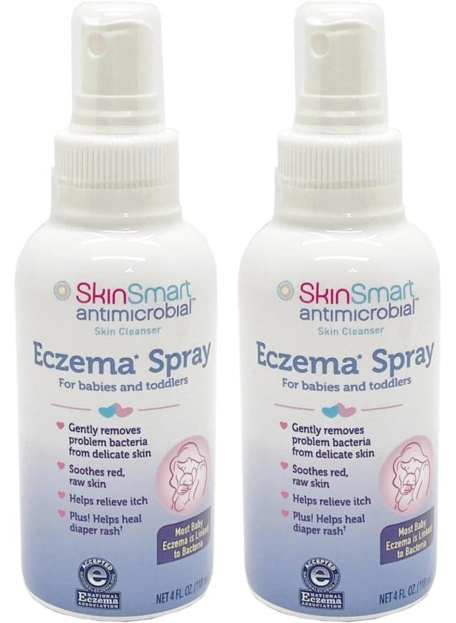 SkinSmart Eczema Spray for Babies and Toddlers, Removes Bacteria so Skin Can Heal, 4 Ounce Spray (Pack of 2) Safe for Delicate and Raw Skin