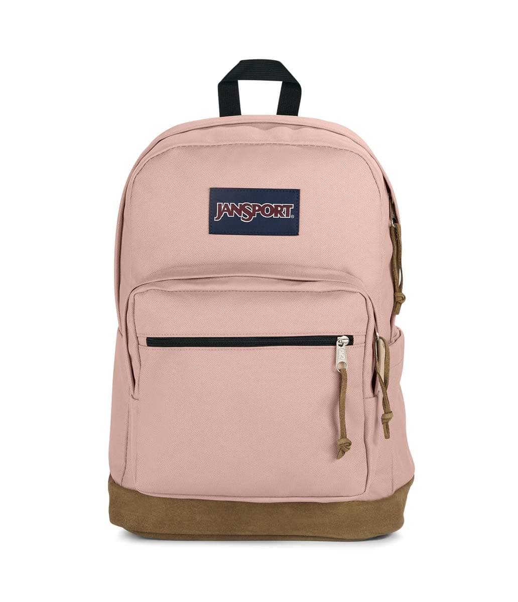 JanSport Right Pack Backpack - Durable Daypack with Padded 15" Laptop Sleeve, Spacious Main Compartment & Integrated Water Bottle Pocket - Misty Rose