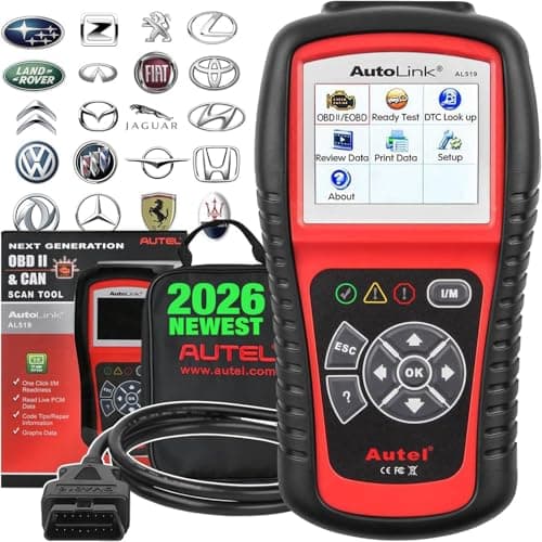 Autel AL519 OBD2 Scanner, 2026 Newer Professional Mechanic OBDII & CAN Car Diagnostic Code Reader Tool for Check Engine Light, One-Click Smog Check, DTCs Lookup, Upgraded Ver. of AL319/ MS309
