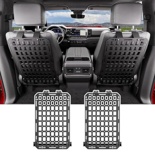 SZYANG 2PCS Seat Back Molle Panel Compatible with 2019-2026 Chevy Silverado GMC Sierra 1500 Seat Back Organizers Molle Tactical Truck Organizer Replacement for 2019-2026 Chevy Silverado Accessories
