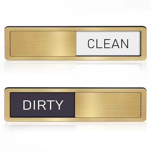 Dishwasher Magnet Clean Dirty Sign - Stainless Steel Dishwasher Magnet Sign - Clean & Dirty Dishwasher Slider Indicator - Kitchen Organizers and Storage
