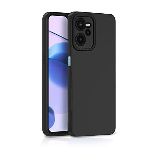Pikkme Back Cover for Realme C35 | Slim Soft Matte Silicone Cover with Camera Protection & Shockproof Bumper Case (Black)