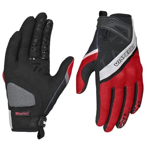 ViaTerra Roost V1 Offroad Trail Bike Riding Gloves | SAS-Tec Level 2 Knuckle Protector | Superior Grip | Mobile Friendly (Chilli Red, XXL)