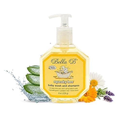 Bella B Squeaky Bee Bodywash 8 oz Baby Baby Bath Organic Natural Kids Organic Soap Baby Soap Organic 8 oz Body Wash and Shampoo Aloe Vera 1 Count