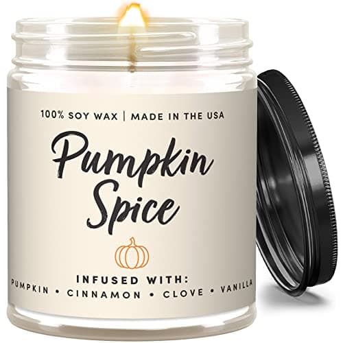 Wax & Wit Pumpkin Spice Fall Candles for Home Scented – Vanilla, Pumpkin, Cinnamon, Clove – Perfect Home Décor Gifts for Autumn, Holiday, Christmas, Winter - 9oz, Soy Wax, 50 Hour Burn