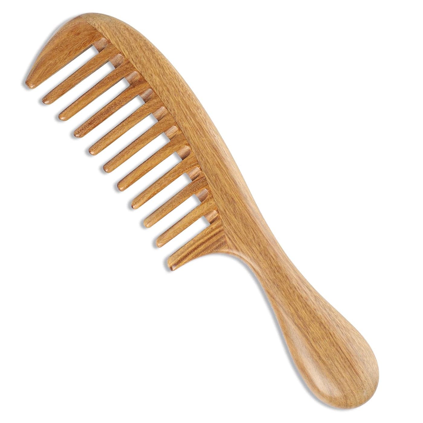 Onedor Handmade 100 Natural Green Sandalwood Hair Combs AntiStatic Sandalwood Scent Natural Hair Detangler Wooden Comb Extra Wide Tooth