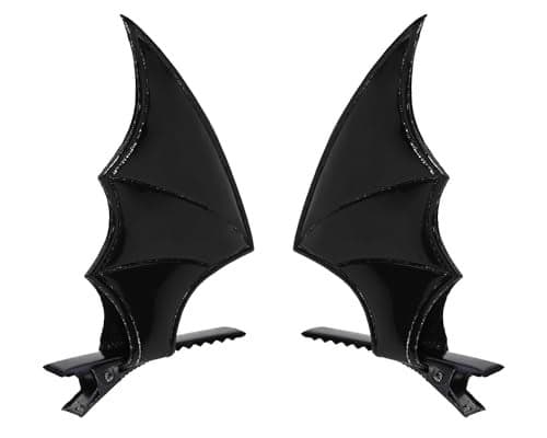 Penta Angel Halloween Bat Wings Hair Clips 4Pcs Horror Devil Goth Ear Hairpins Hair Barrettes Accessories for Women Adults Props Party Cosplay Costume Black
