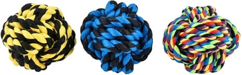 Multipet Nuts for Knots Ball Medium Dog Toy Assorted 4 inches