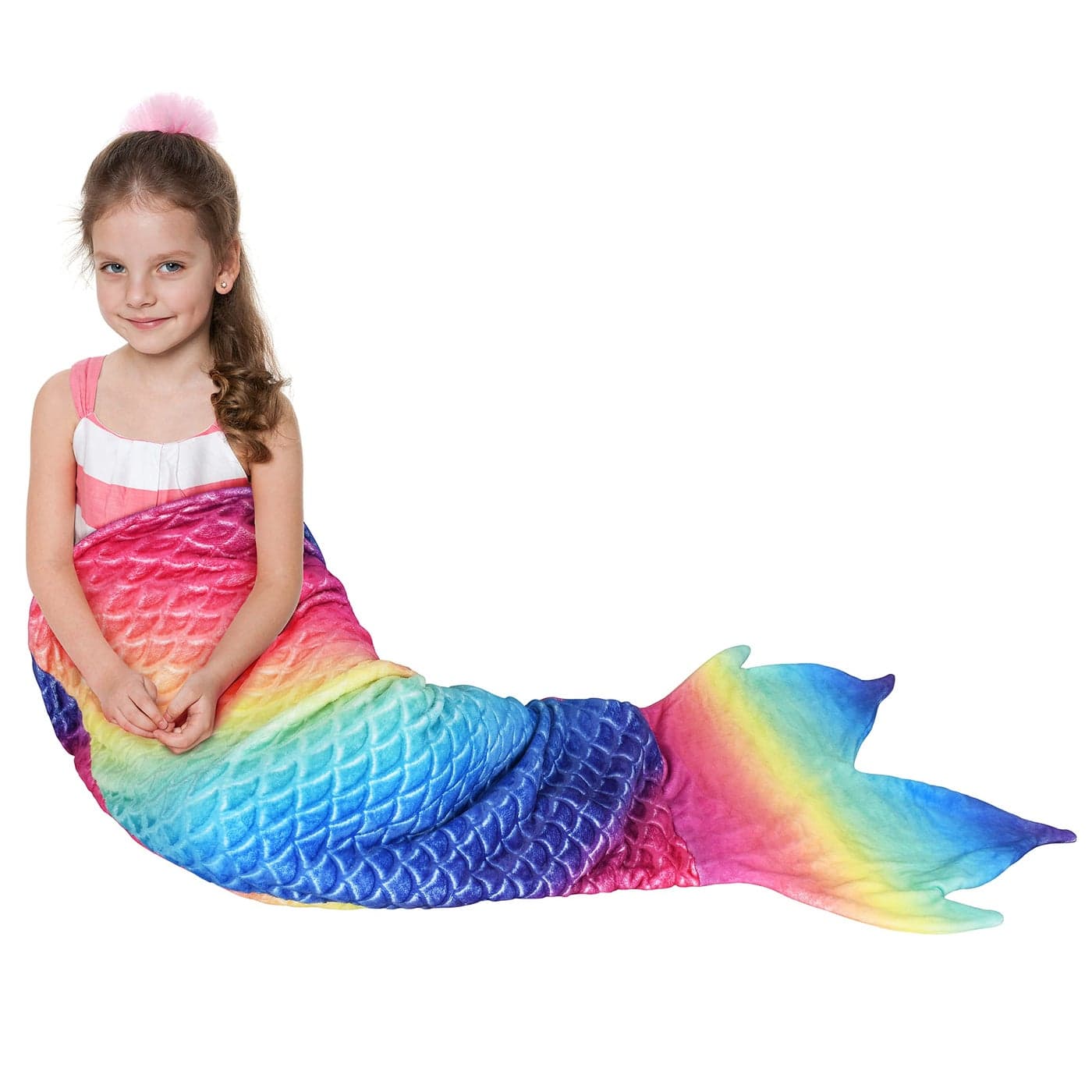 Catalonia Kids Mermaid Tail Blanket Cozy Mermaid Sleeping Bag for Girls Fish Scale Pattern Mermaid Gift for Girls