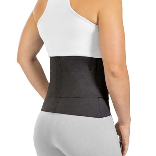 BraceAbility Elastic Low Back Brace - Compression Lower Back Support Belt for Sciatica, Heavy Lifting at Work, Herniated Disc, Workouts, Sleeping, Lumbar Support, Back Pain in Women and Men (S/M)