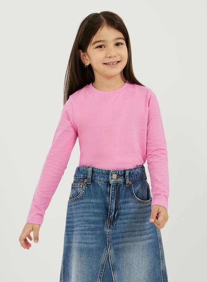 Solid Round Neck T-Shirt