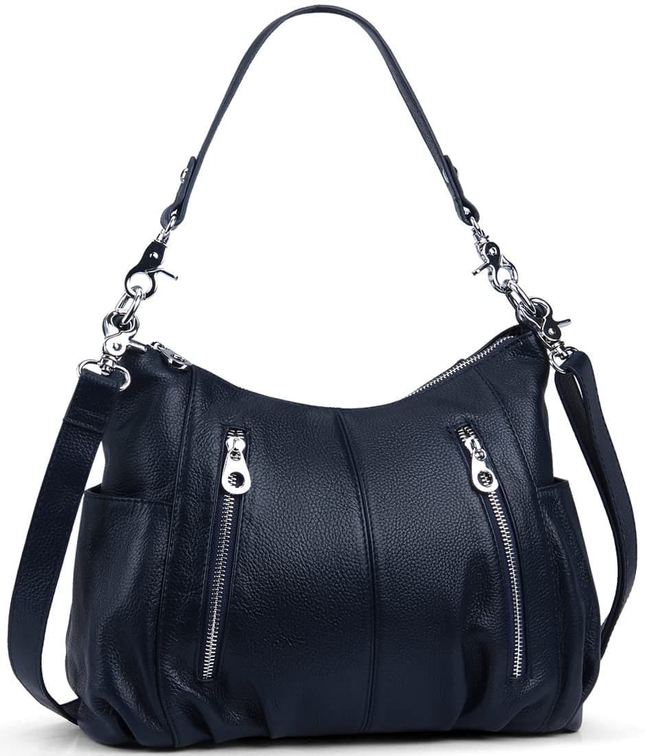 HESHE Genuine Leather Purses for Women Shoulder Hobo Bag Crossbody Satchel Handbags Designer Ladies Totes Purse