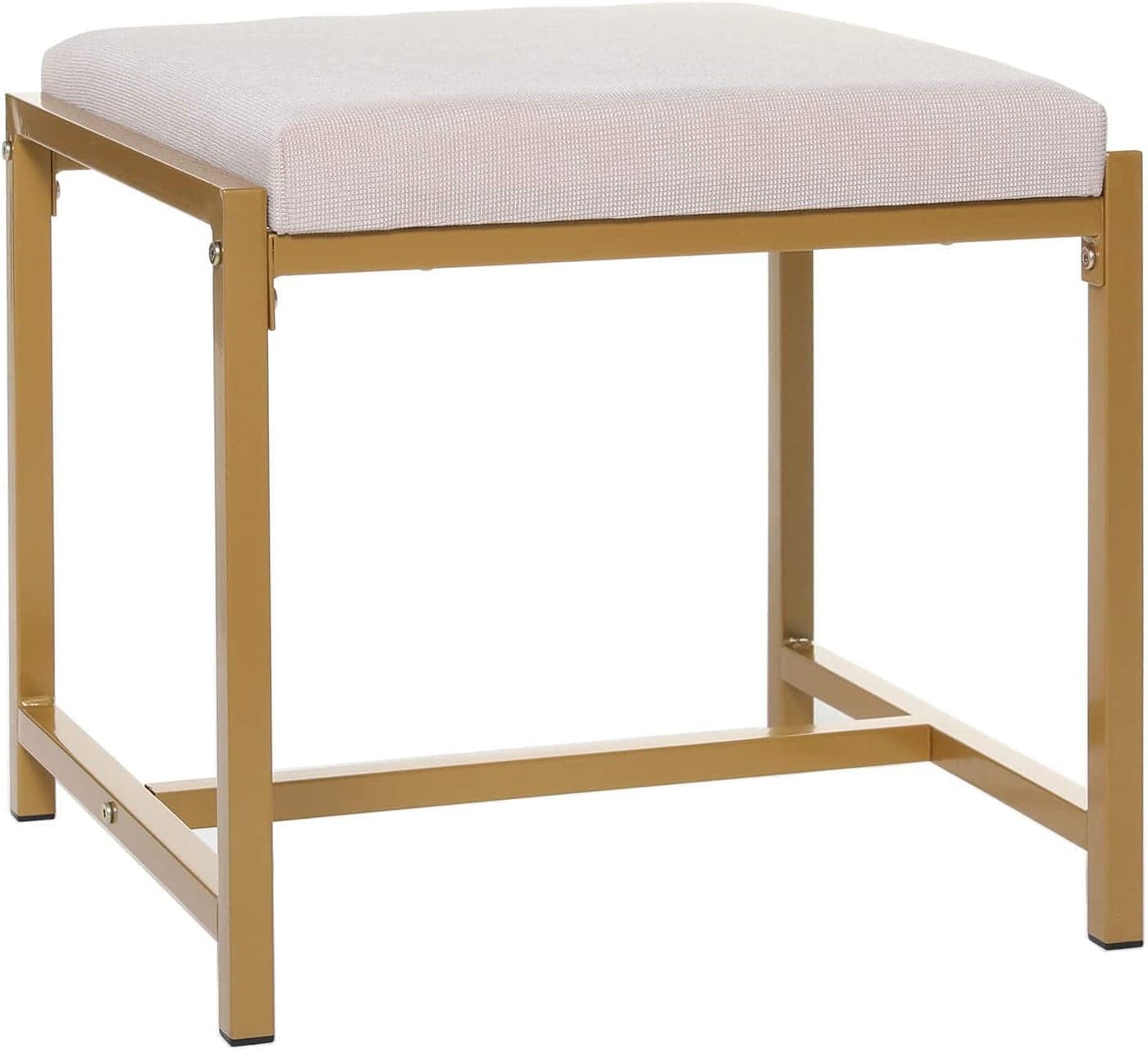 Indian Decor. 37050 Large Vanity Stool with Metal Legs, Cushion Vanity Chair, Dressing Makup Stool Bench, Vanity Seat for Bedroom, Living Room, Bathroom Ottoman, for Women, Girl, Mom, Mother