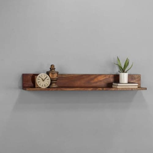 carpentray -1 Set 40 Inch Long Floating Shelf for Wall Natural Walnut Wood Wall Shelves Picture Ledge Wall Bookshelf for Living Room Bedroom Kitchen Office Home D?cor (40 Inch Long)