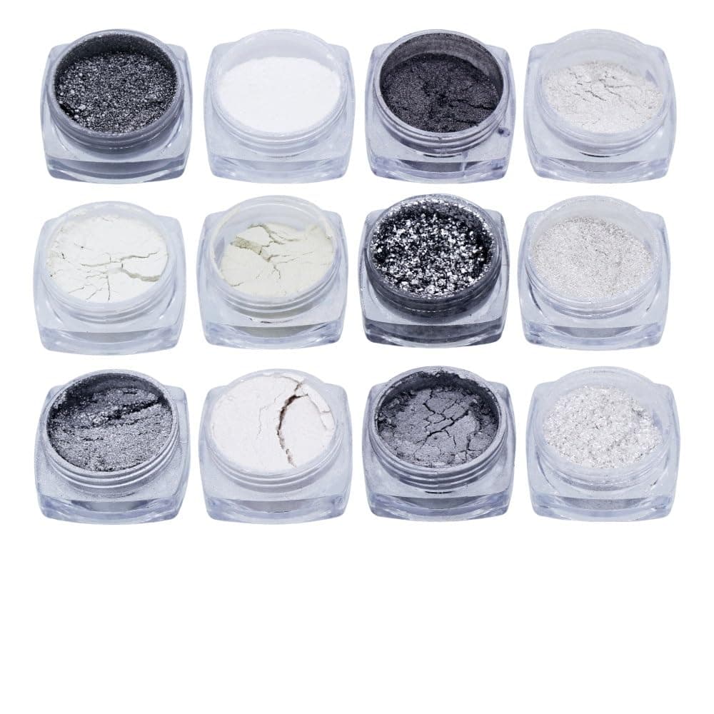 Mica Pigment Powder for Epoxy ResinSoap MakingLip Gloss PigmentNail ArtCandle Making Slime Dye Silver 12pcs