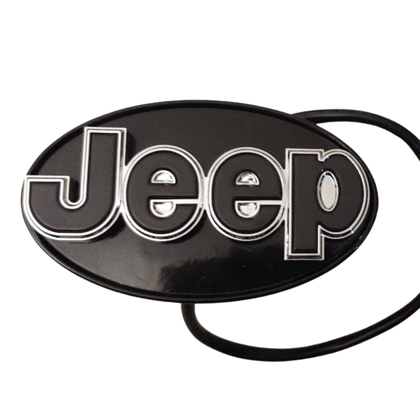 Autogem CompatibleReplacement for LED Light Hitch Receiver Covers Officially Licensed Jeep Hitch Cover BlackChrome