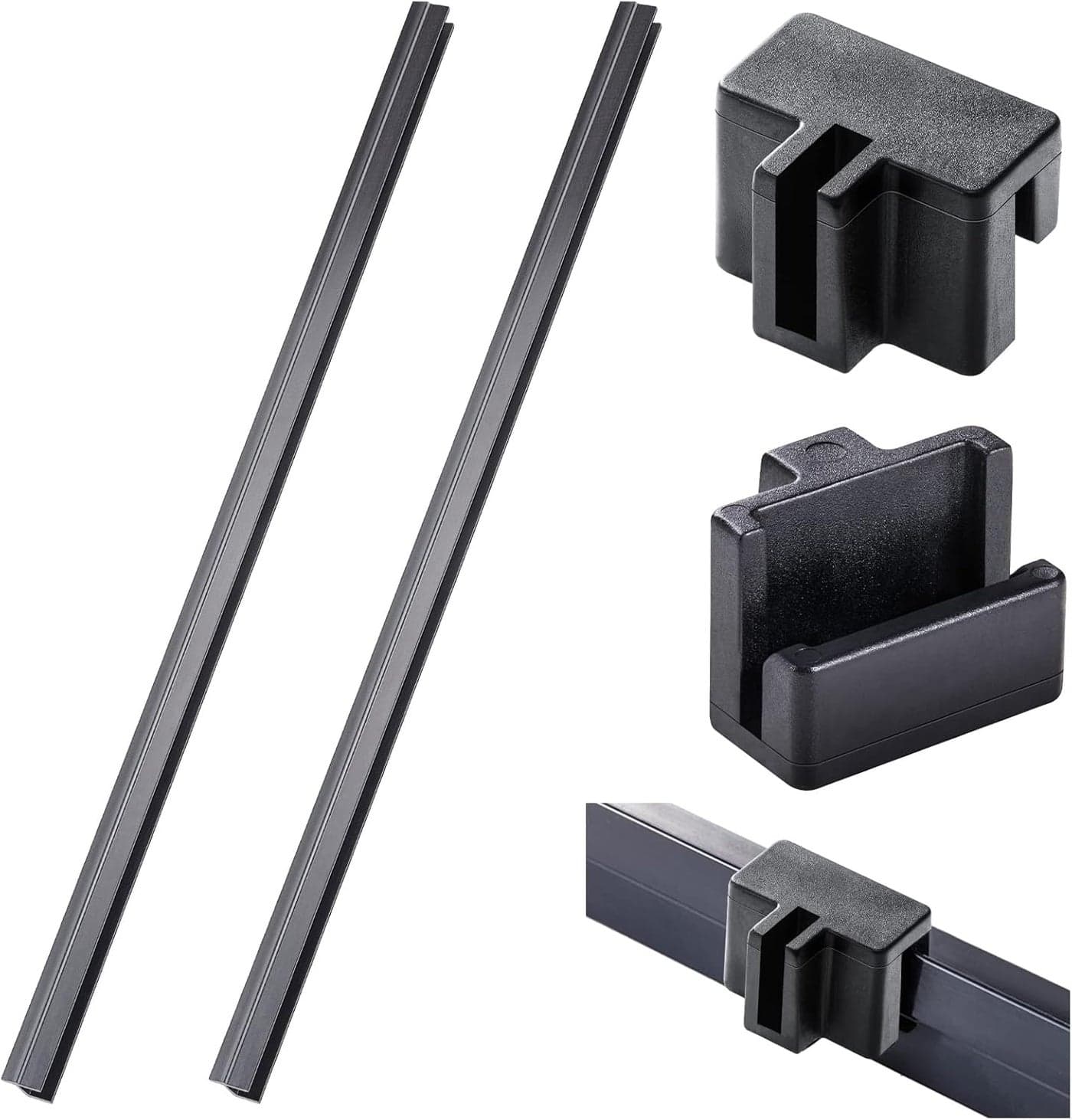 2Piece Hanging File Rail for 05 Inch Drawer Sides and 14 Plastic File Rail Clips Hook Hanging Folder Clips for Drawer Organizer