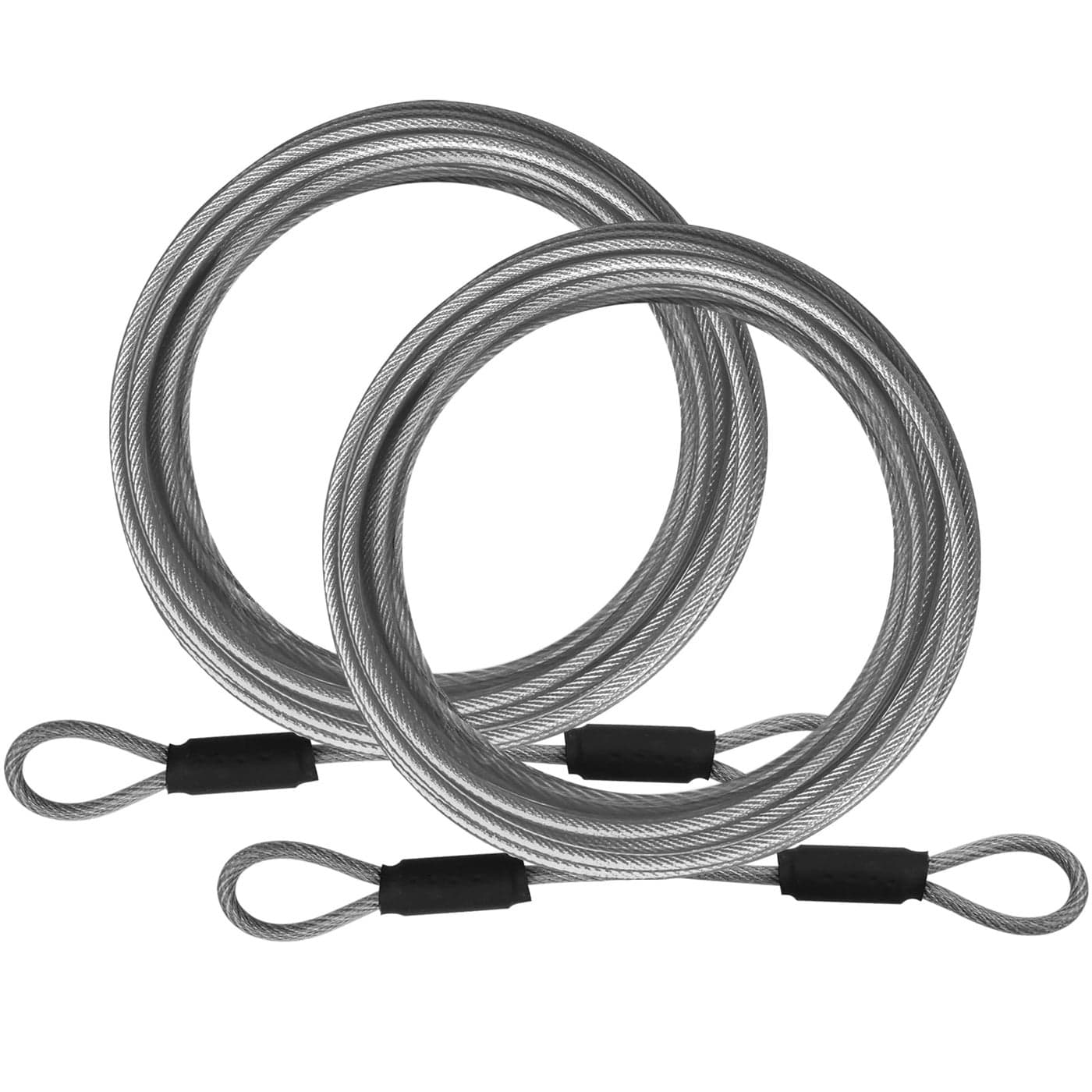 VIVBOO 18inch Stainless Steel Security Cable 461015FT Luggage Lock Safety Wire Flexible Steel Wire Rope With Double Loop 2 Pack