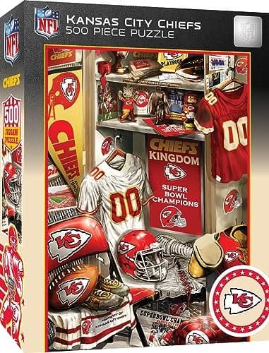 MasterPieces Game Day 500 Piece Jigsaw Puzzle for Adults NFL Kansas City Chiefs Locker Room 15x21