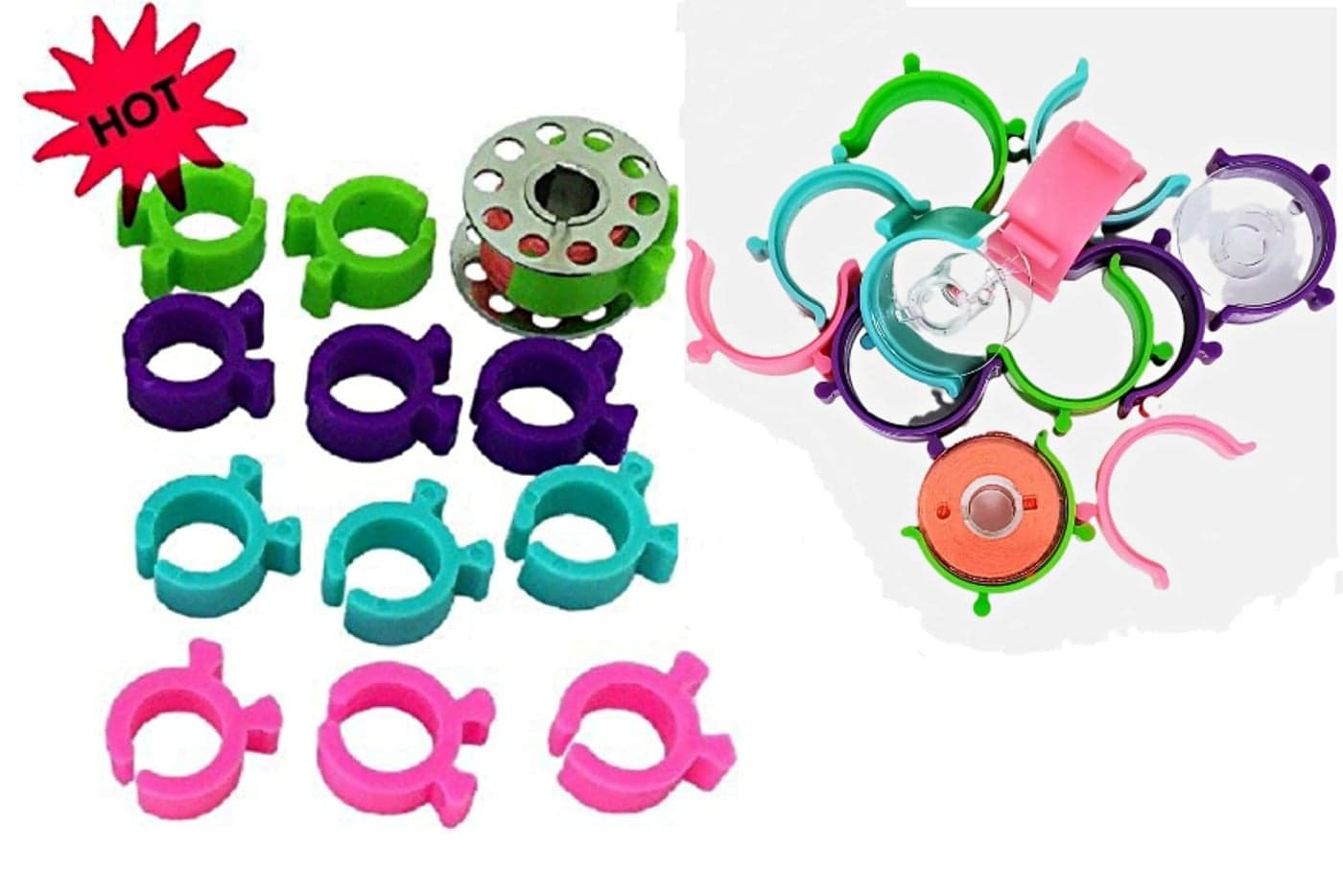 36pcs Bobbin Holder bobbin clips for Sewing machines thread Organizing. The bobbin clamps sewing kit organizer to avoid unwinding Thread Tails 24+12