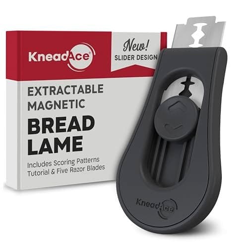 KneadAce Upgraded Magnetic Bread Lame Professional Dough Scoring Tool with Extractable Blade Sourdough Bread Tool for Baking Includes Scoring Pattern Booklet 5 Replaceable Razor Blades