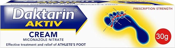 Daktarin Aktiv Cream 1x 30g Help Treat your Atheletes Foot with Fungus Foot Treatment Suitable for Cracked and Itchy Skin