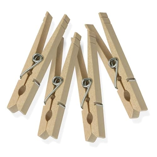 HoneyCanDo DRY01374 Wood Clothespins with Spring 24Pack 33inches LengthBrown