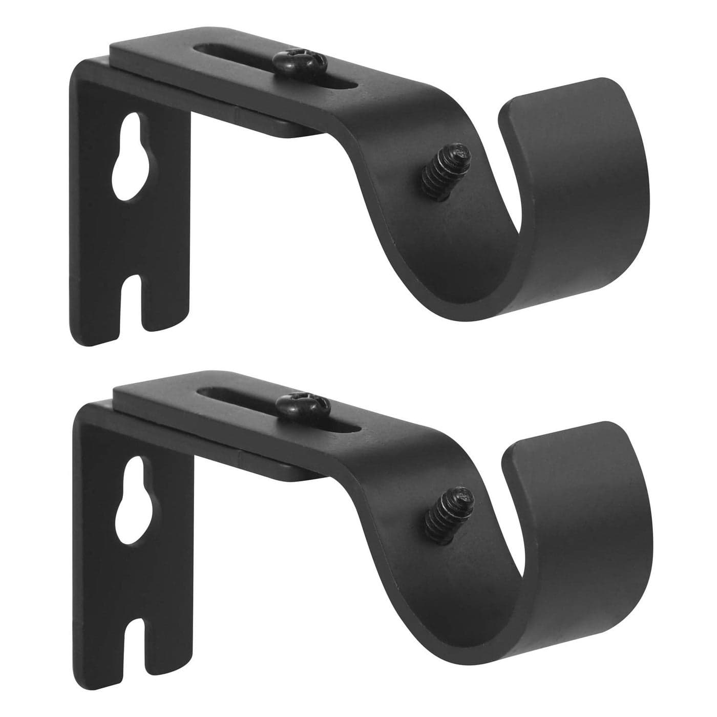 Anndason Heavy Duty Adjustable Curtain Rod Brackets Holders 1 Inch Rod Black Color Set of 2