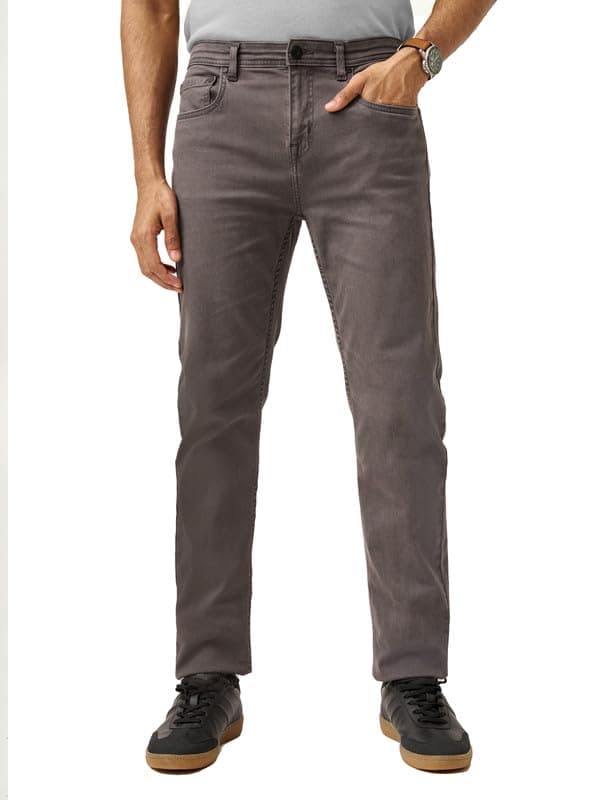 The Pant Project Slim Fit Stretchable Jeans for Men | Mens Denim Cotton Pants | Stylish Ankle Length Jean (34, Faded Black) | Rise Style: Mid Rise