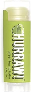 Hurraw Green Tea Lip Balm Organic Certified Vegan Cruelty and Gluten Free NonGMO 100 Natural Ingredients Bee Shea Soy and Palm Free Made in USA
