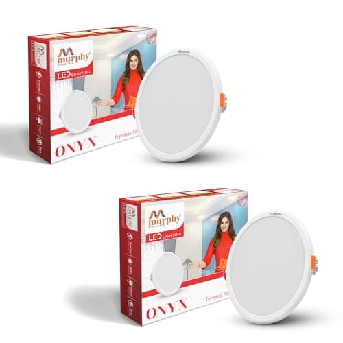 Murphy 20-Watt Trimless Round LED Panel Ceiling Light (Warm White, Pack of 2)