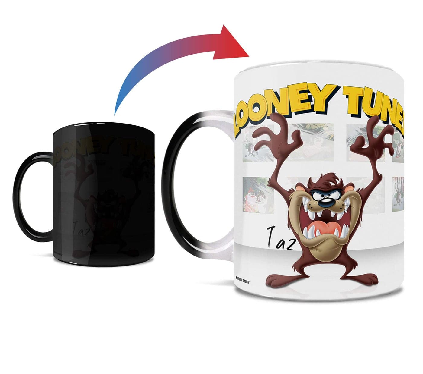 Morphing Mugs Looney Tunes Tazmanian Devil Taz Ceramic Mug Black