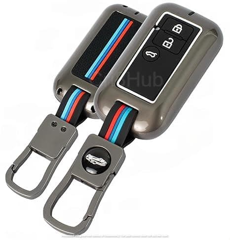 Cri8Hub Metal Silicon Key Cover Compatible with Maruti Suzuki jimny Baleno Grand Vitara XL6 Swift New Brezza Ertiga Dzire 3 Button Smart Key Special Feature Visibilitye in Low-Ligh Conditions