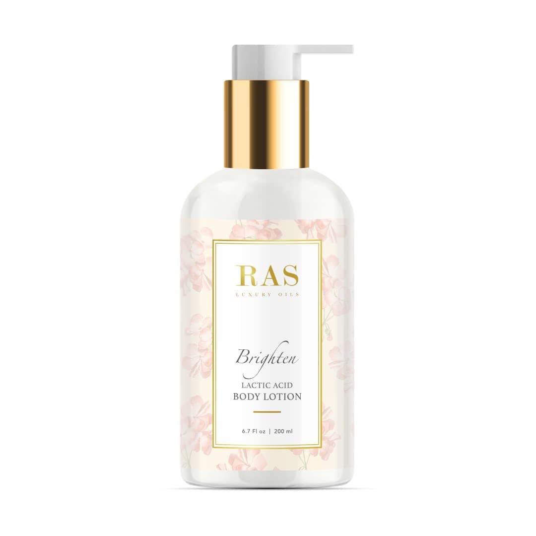 RAS Luxury Oils Brighten Exfoliating Body Lotion Himalayan Rose Pink Pepper Brightens skin tone with gentle exfoliation Makes Skin Soft Supple Vegan Toxin Cruelty Free 200ml