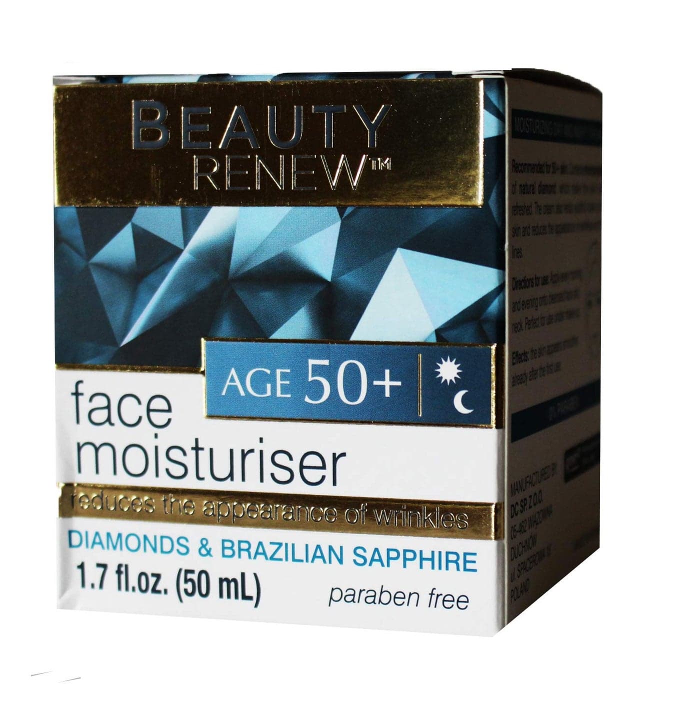Beauty Renew Age 50 Diamonds and Brazilian Sapphire Face Moisturiser 17 OZ