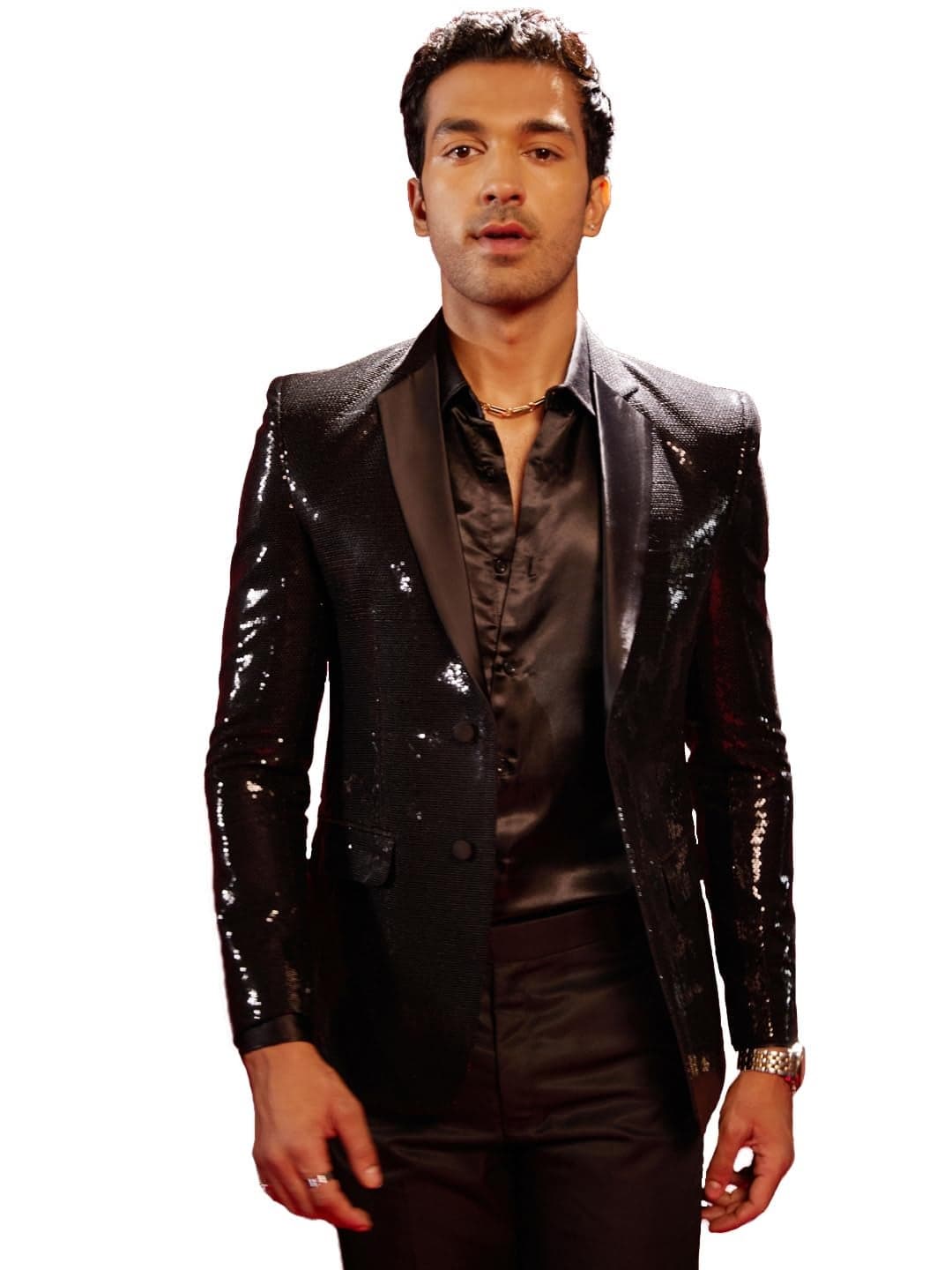 VASTRAMAY Men's Black Viscose Blazer_VSHRMCT020BL_36