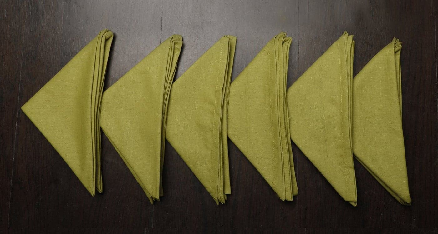 Dekor World Green Cotton Napkin Set (Pack of 6)