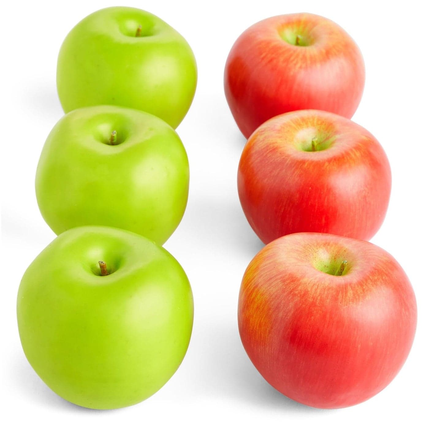Juvale Artificial Fruit Red and Green Fake Apples for Home Decor Artificial Apples for Photography 25 in 6 Pack