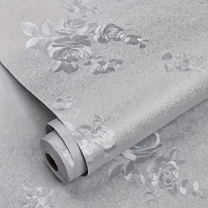 SUNBIRD Self Adhesive Oil-Proof Foil Wall Sticker,Aluminum Wallpaper Waterproof and Heat Resistant Kitchen Backsplash Contact Paper (Rose, 30 x 121 cm)