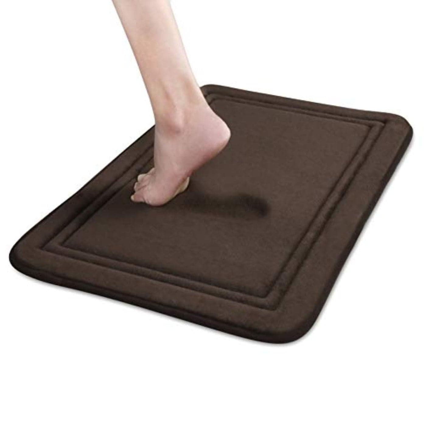 ITSOFT Memory Foam Bath Mat 31x20 Non Slip Machine Washable Quick Dry Absorbent Rugs Bath Mats for Bathroom Floor Tub Shower Bathroom Rug Chocolate Brown