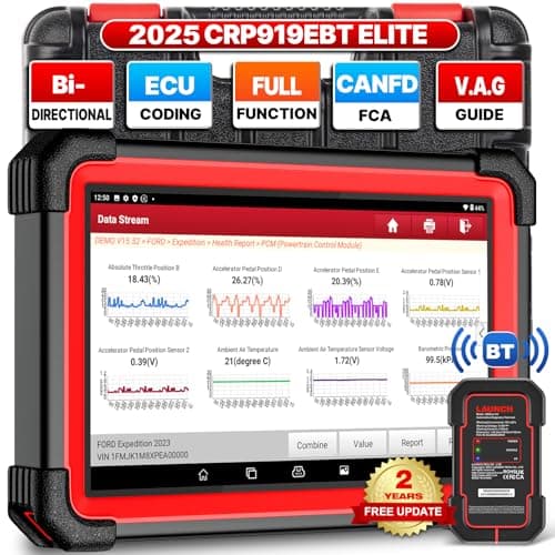 Launch X431 CRP919EBT 2025 Bidirectional Scan Tool, All-in-One Full System Diagnostic Scanner, 35+ Reset, ECU Coding, CANFD&DOIP, FCA AutoAuth, V.A.G Guide, 2Yrs Free Update, Upgraded of CRP919E