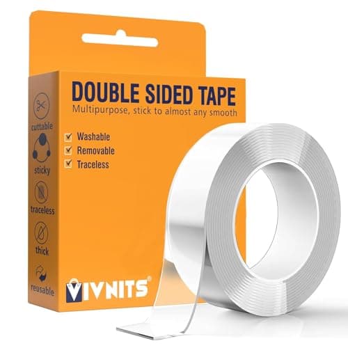 VIVNITS Multipurpose Double Sided Tape Heavy Duty - Adhesive Silicone Tape, Heat Resistant, Multi-Functional, Removable, Washable, Reusable Anti-Slip Gel Nano Grip Tape- 3 Meter (PACK OF 2)
