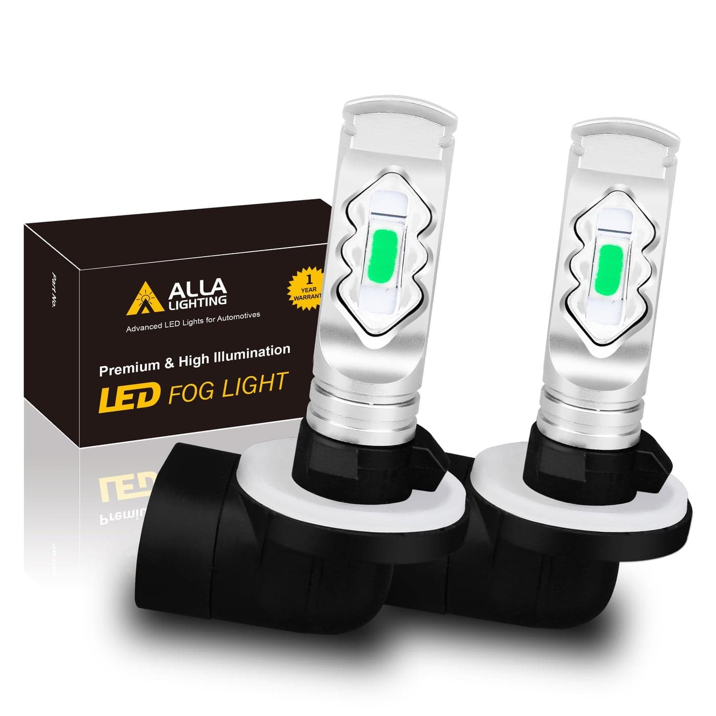 Alla Lighting 3800lm PGJ13 898 881 LED Bulbs Fog Lights or DRL 8000K Blue Xtreme Super Bright 889 886 888 894 896 881X 881L H28 ETISMD 12V Replacement