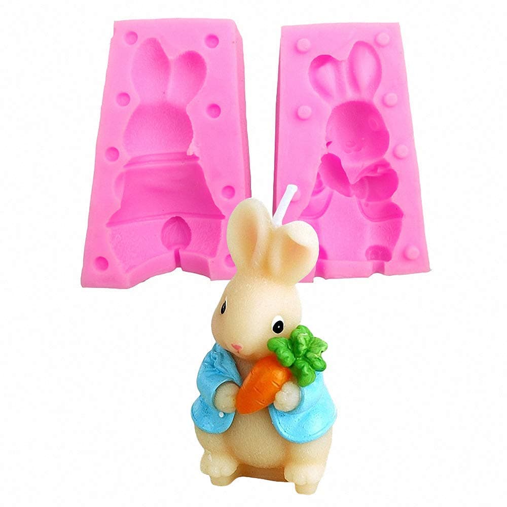 3D Rabbit Bunny Silicone Candle Chocolate Mold Easter Craft Soap Cake Decorating Tools