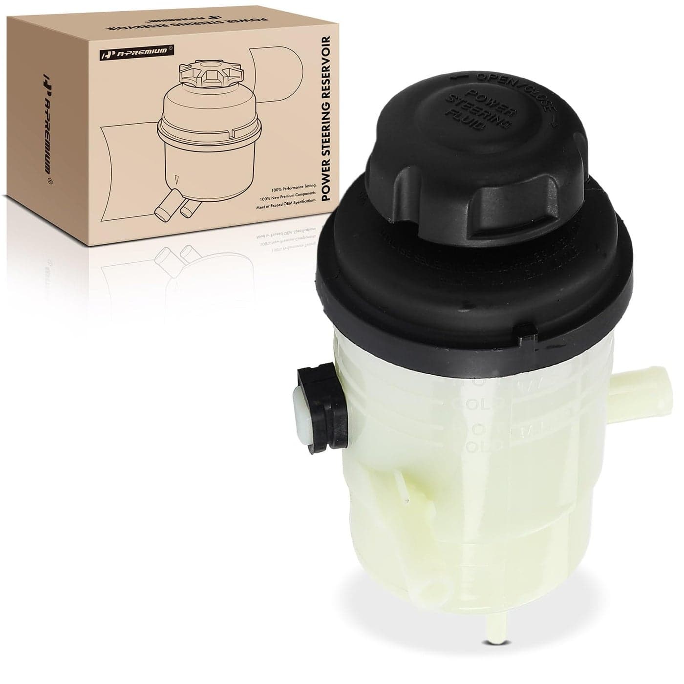 APremium Power Steering ReservoirTank with Cap Compatible with Hyundai Santa Fe 2007 2008 2009