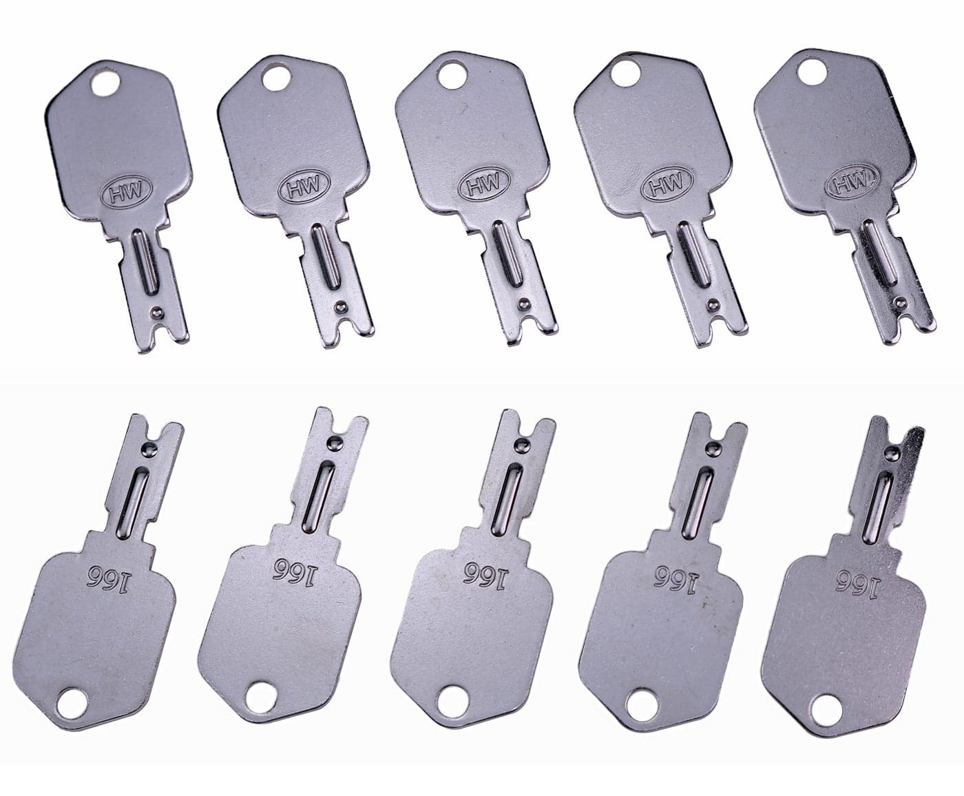 JEENDA 10X 166 Forklift Keys Ignition Keys for Clark Yale Hyster Komatsu Gradall Gehl Crown & More